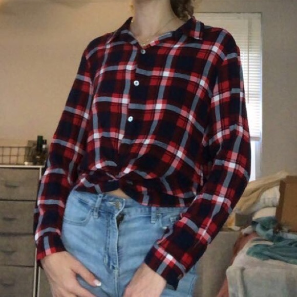 FAVLUX Tops - Red button down long sleeve favlux